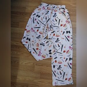 KATE SPADE Pajama Pants with cosmetic & bow print pattern.  Womens.  Size Small.